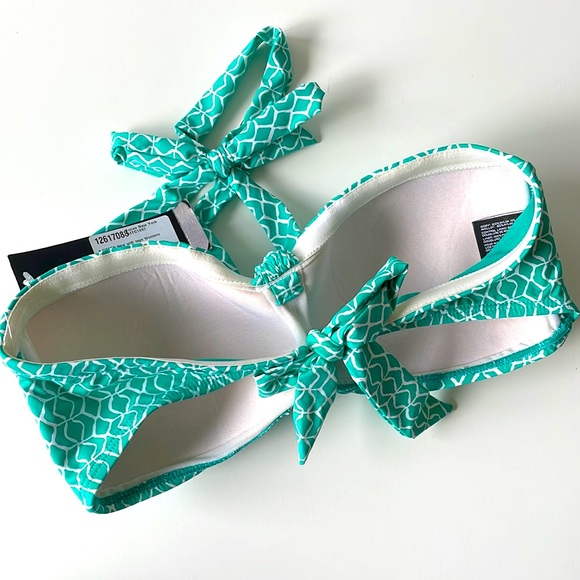 NWT (8) JADE JONES NEW YORK bandeau halter silicone pad non slip bikini top - Picture 6 of 11